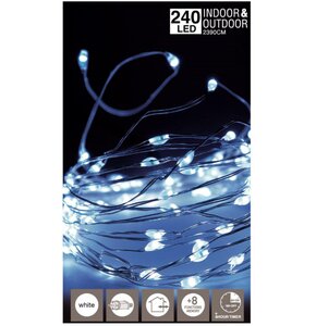 Lampki Druciki Girlanda 240 LED Zimny Biały
