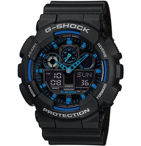 Zegarek sportowy CASIO G-Shock Original GA-100-1A2ER Czarno-niebieski