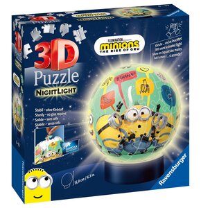 Puzzle 3D RAVENSBURGER Night Light Świecąca kula Minionki 11180 (72 elementy)