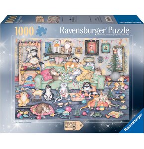 Puzzle RAVENSBURGER Łobuziarskie koty w Święta 12001244 (1000 elementów)