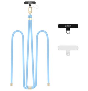 Smycz do telefonu TECH-PROTECT C7S Rope Crossbody Strap Błękitno-złoty