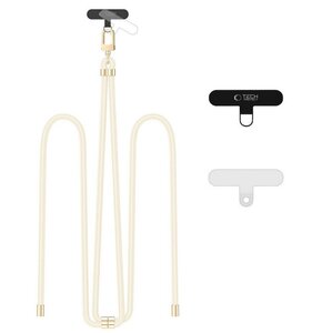 Smycz do telefonu TECH-PROTECT C7S Rope Crossbody Strap Kremowo-złoty