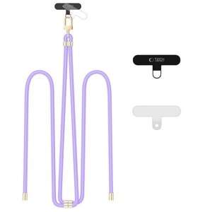 Smycz do telefonu TECH-PROTECT C7S Rope Crossbody Strap Fioletowo-złoty