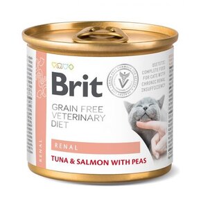 Karma dla kota BRIT Grain Free Veterinary Diet Cat Renal Tuńczyk z łososiem i groszkiem 200 g
