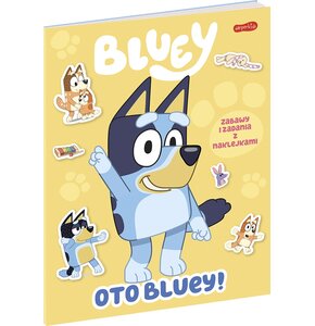 Książka z zadaniami Bluey Oto Bluey! Zabawy i zadania z naklejkami (miękka okładka)
