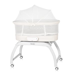 Łóżeczko LIONELO z wagą i funkcją kołyski Coral White