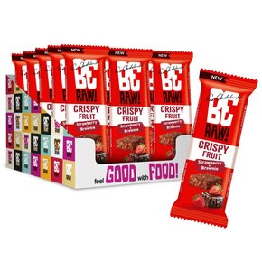 Baton proteinowy BERAW Crispy Fruit Truskawka-brownie (15 x 40 g)