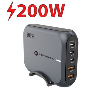 Ładowarka sieciowa FORCELL VT-51 200W Szary