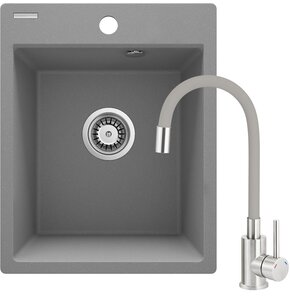 Zlewozmywak DEANTE Corio ZRCPS103 Szary metaliczny + bateria stojąca