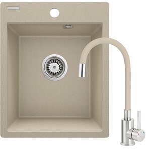Zlewozmywak DEANTE Corio ZRC P7103 Piaskowy + bateria stojąca