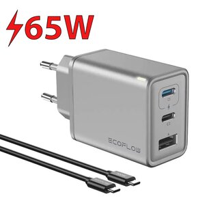 Ładowarka sieciowa ECOFLOW Rapid 65W Srebrny