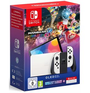 Konsola NINTENDO Switch Oled Biała + Mario Kart 8 Deluxe + NINTENDO Switch Online 12 miesięcy