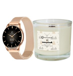 Smartwach MAXCOM Ecowatch 3 Złoty + Świeca Sojowa Sunnysmell