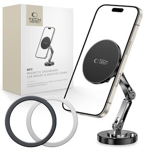 Uchwyt na telefon TECH-PROTECT N57 Magsafe DashBoard & Desktop Czarny