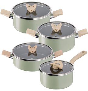 Garnek z pokrywką TEFAL BLOSSOM Mint G1744424 20 cm + Garnek z pokrywką TEFAL BLOSSOM Mint G1747024 24 cm + Garnek z pokrywką TEFAL BLOSSOM Mint G1744624 24 cm + Rondel z pokrywką TEFAL BLOSSOM Mint G1742324 18 cm