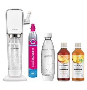 Saturator SODASTREAM Art Biały + Syrop SODASTREAM Crafted Brzoskwinia i Imbir 330 ml + Syrop SODASTREAM Crafted Ananas i Jalapeno 330 ml