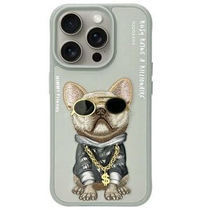 Etui NIMMY Glasses Cool Dog do Apple iPhone 15 Pro Szary