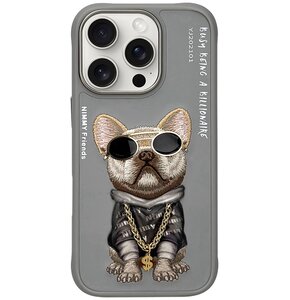Etui NIMMY Glasses Cool Dog do Apple iPhone 16 Pro Max Szary