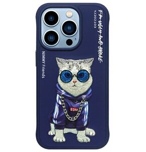 Etui NIMMY Glasses Cool Cat do Apple iPhone 15 Pro Max Niebieski