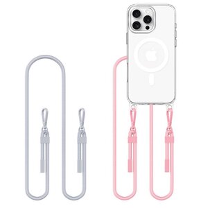 Etui TECH-PROTECT Flexair Chain MagSafe do Apple iPhone 16 Pro Przezroczysto-szaro-różowy