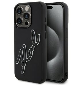 Etui KARL LAGERFELD 3D Rubber Signature do Apple iPhone 15 Pro Max Czarny