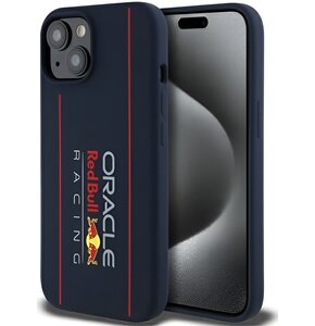 Etui RED BULL Silicone Vertical Logo MagSafe do Apple iPhone 15 Granatowy