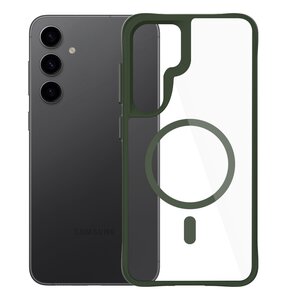 Etui 3MK Satin Guardx MagCase do Samsung Galaxy S24/S25 Przezroczysto-zielony