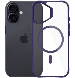 Etui 3MK Satin Guardx MagCase do Apple iPhone 16 Przezroczysto-fioletowy