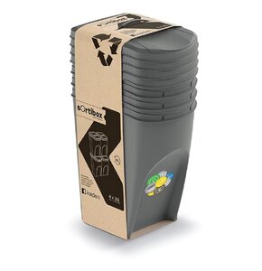 Kosz na śmieci PROSPERPLAST Sortibox IKWB35S4-405U (4 x 35 L) Ciemnoszary