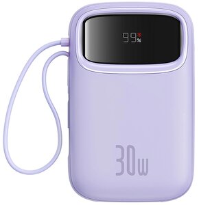 Powerbank BASEUS Qpow 2 10000mAh 30W Fioletowy + Kable USB-C