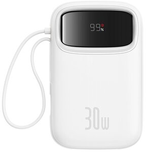 Powerbank BASEUS Qpow 2 10000mAh 30W Biały + Kable USB-C