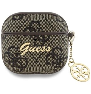 Etui na słuchawki GUESS 4G Charm Collection do Apple Airpods 4 Brązowy