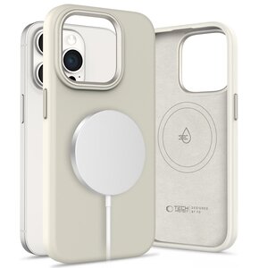 Etui TECH-PROTECT Silicone Pure MagSafe do Apple iPhone 15 Pro Kremowy