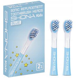 Oryginalna końcówka szczoteczki sonicznej SHONA Vision Kids (2 szt.) (Bardzo miękkie włosie) Niebieski