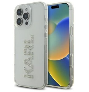 Etui KARL LAGERFELD IML Rhinestones Logo do Apple iPhone 16 Pro Max Przezroczysty