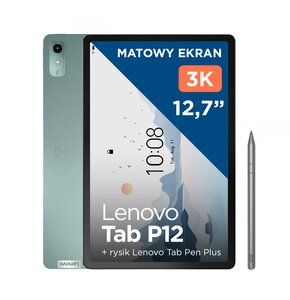Tablet LENOVO Tab P12 Matowy Ekran 12.7" 8/128 GB Wi-Fi Zielony + Rysik