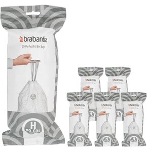 Worki na śmieci BRABANTIA PerfectFit 138782 50-60L (120 sztuk) Biały ze wzorem