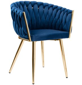 Krzesło EHOKERY Cofton Gold Velvet Granatowy