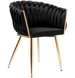 Krzesło EHOKERY Cofton Gold Velvet Czarny