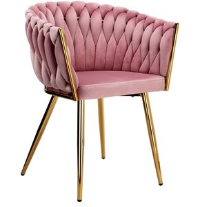 Krzesło EHOKERY Cofton Gold Velvet Różowy