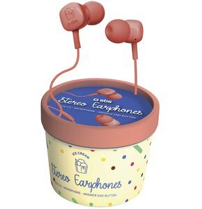 Słuchawki dokanałowe SBS Ice Cream Czerwony