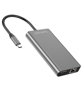 Hub 4SMARTS 8w1 458723 USB Typu C Szary