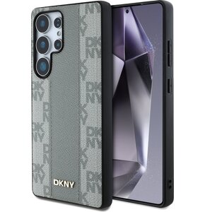 Etui DKNY Leather Checkered Pattern MagSafe do Samsung Galaxy S25 Ultra Ciemnoszary