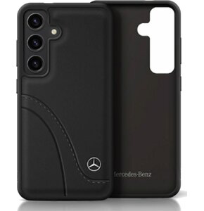 Etui MERCEDES Leather Curved Stitches do Samsung Galaxy S25 Czarny