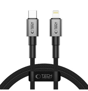 Kabel USB-C - Lightning TECH-PROTECT UltraBoost DNA PD27W/3A 1 m Szary
