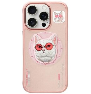 Etui NIMMY Glasses Cool Cat MagSafe do Apple iPhone 16 Pro Max Różowy