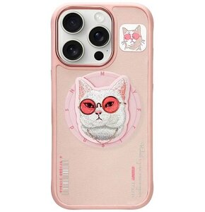 Etui NIMMY Glasses Cool Cat MagSafe do Apple iPhone 16 Pro Różowy