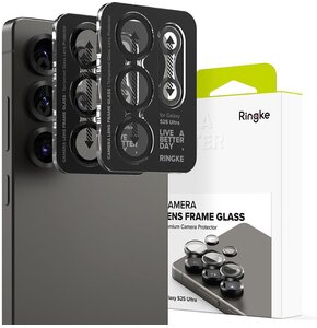 Szkło hartowane na obiektyw RINGKE Camera Frame Protector do Samsung Galaxy S25 Ultra Czarny (2 szt.)