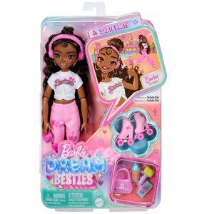 Lalka Barbie Dream Besties Brooklyn na wrotkach JFX97