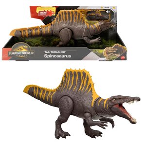 Figurka JURASSIC WORLD Tail Thrasher Spinozaur Podwójny atak JGB56